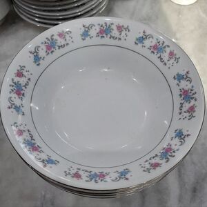 Dynasty Fine China Rapture Pattern Coupe Cereal Bowl Set Of 6